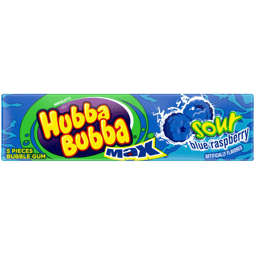HUBBA BUBBA Max Sour Blue Raspberry Bubble Gum, 5 Piece Pack image
