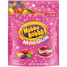HUBBA BUBBA Mini Gum in Skittles Original Flavors, 120 CT Resealable Bag image