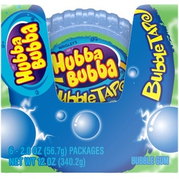 HUBBA BUBBA Sour Blue Raspberry Bubble Gum Tape, 2 oz (6 Packs) image