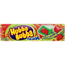 HUBBA BUBBA Max Strawberry Watermelon Bubble Gum, 5 Piece Pack image