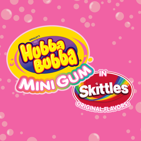 HUBBA BUBBA Mini Gum in Skittles Original Flavors, 40 CT Bottle